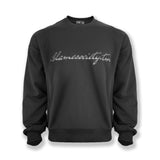 Society Signature Crewneck Sweater  Streetwear Pullover - Black
