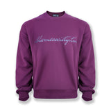Society Signature Crewneck Sweater  Streetwear Pullover - Mauve Wine