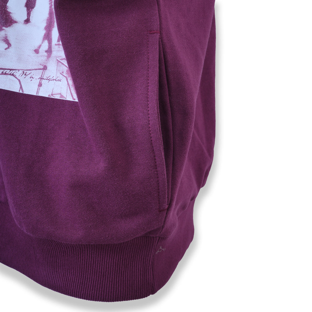 The Hustling New York Crewneck Sweater Streetwear - Mauve Wine