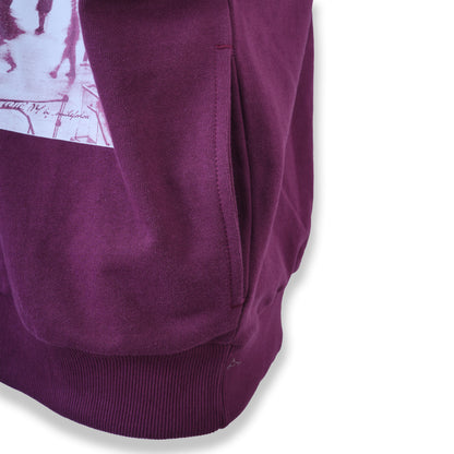 Burgundy "Metropolitan Hustle" Crewneck | Premium Cotton Pullover