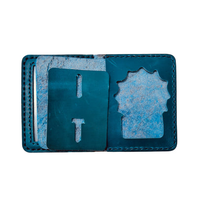 💙 Handmade Blue Detective Leather Wallet