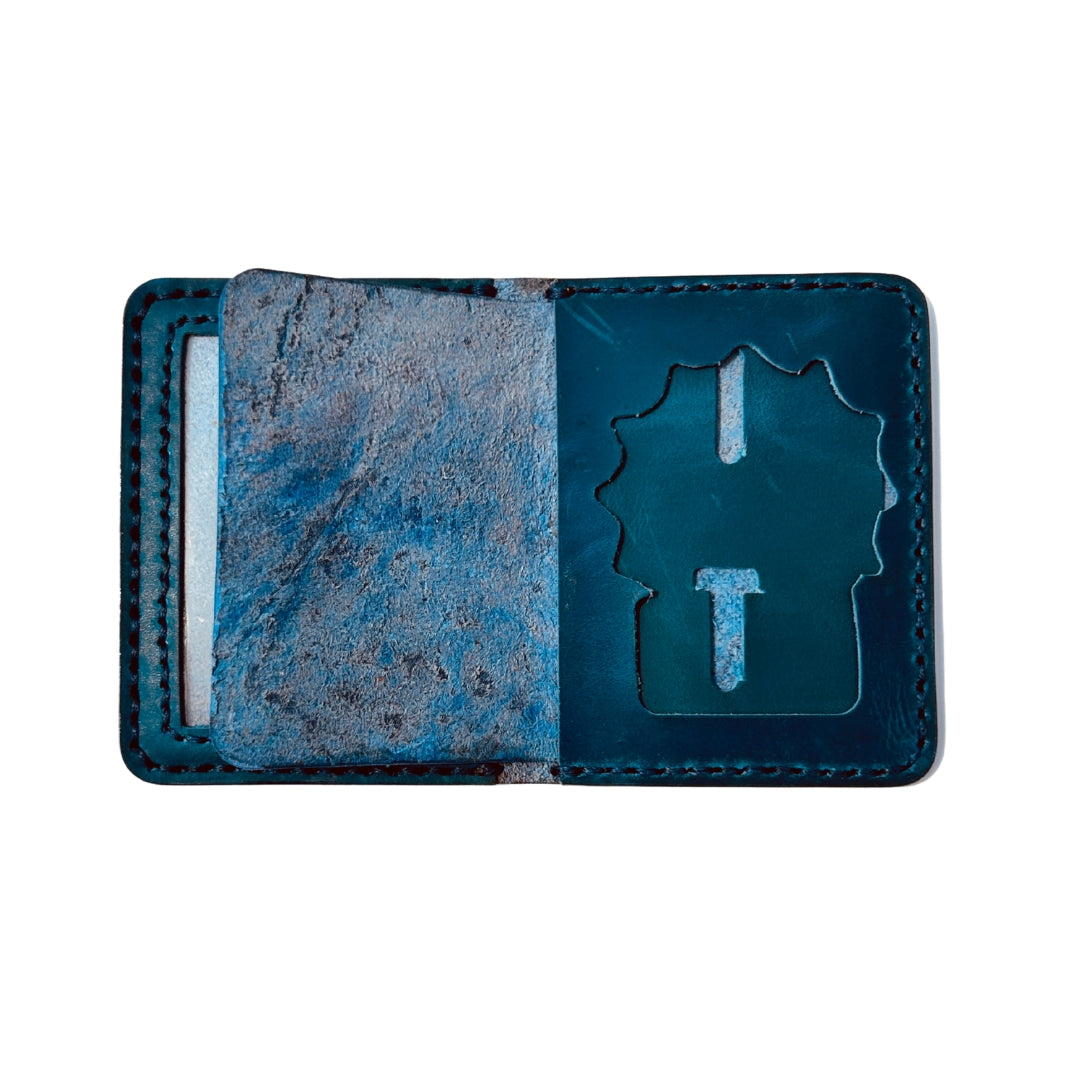 💙 Handmade Blue Detective Leather Wallet