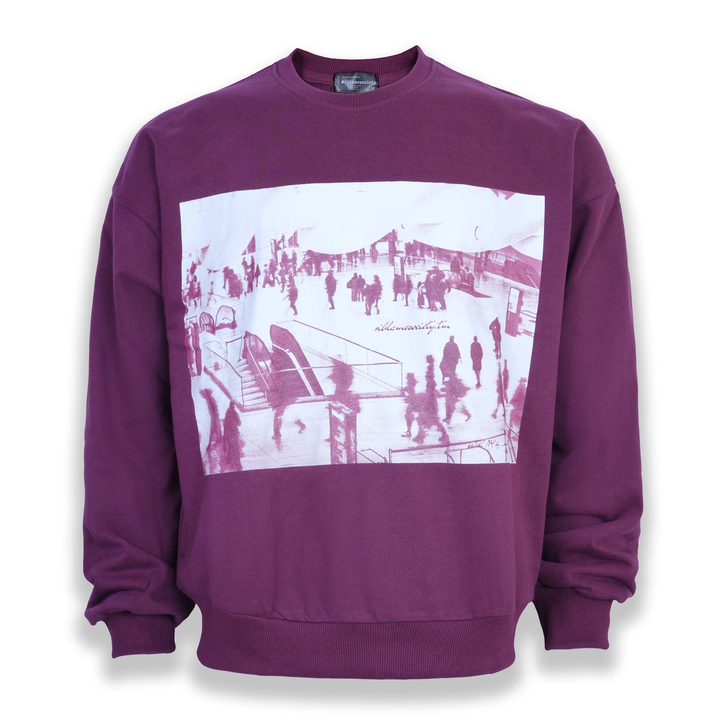Burgundy "Metropolitan Hustle" Crewneck | Premium Cotton Pullover