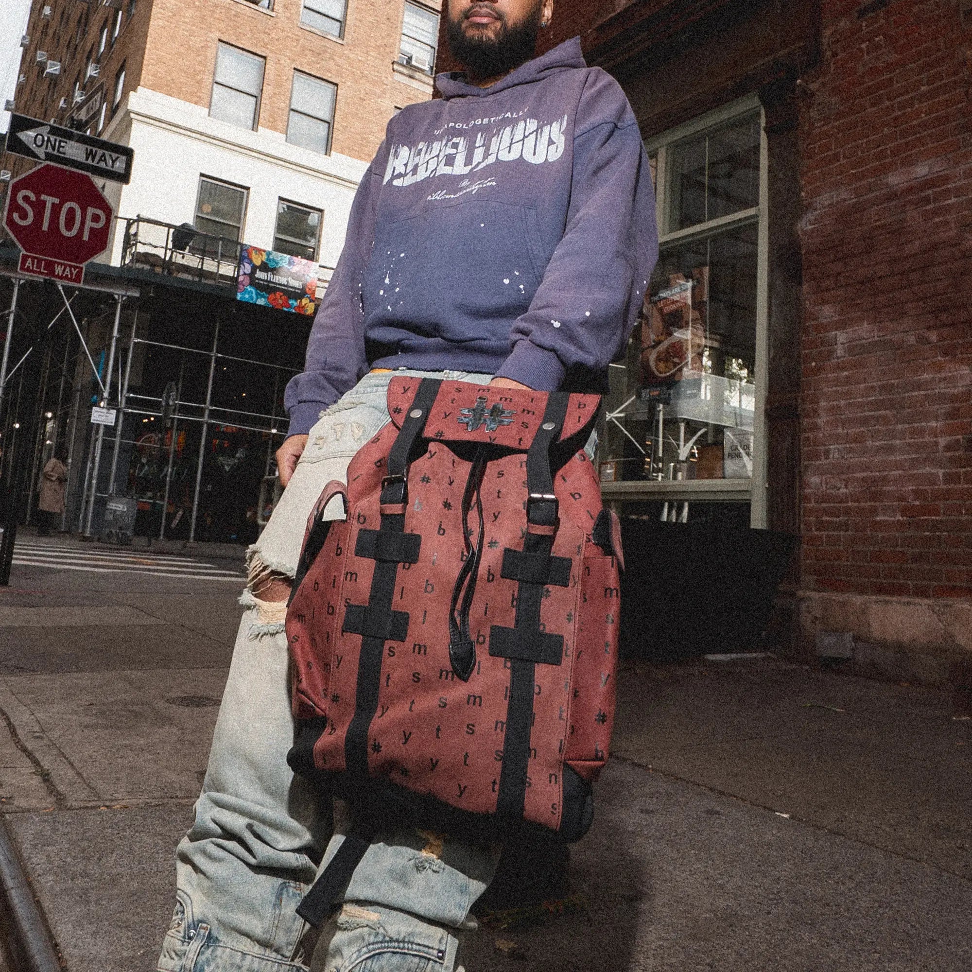 Buy Premium Burgundy Men Backpacks - I Blame Society