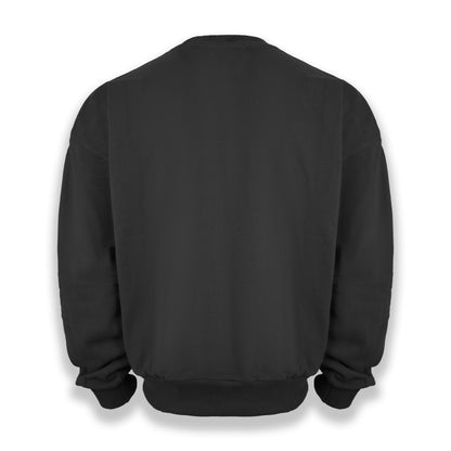 Stealth Black "Metropolitan Hustle" Crewneck | Dual-Pocket Cotton Pullover