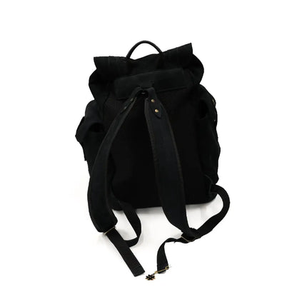 Urban Commuter Suede Leather Backpack - Deep Navy