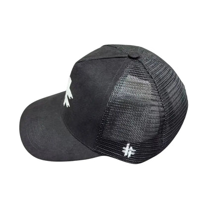 Stealth Black Suede Trucker Hat | Premium "Society" Edition