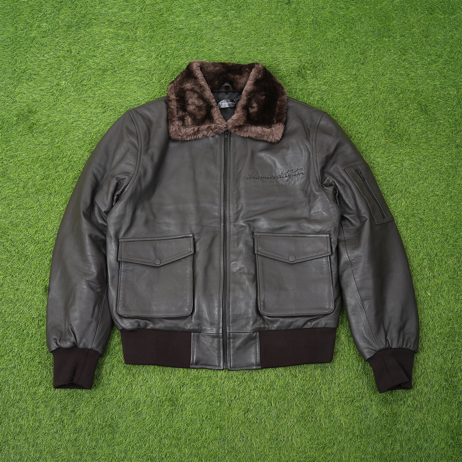 Aviator Sheepskin Leather Jacket– Removable Fur Collar