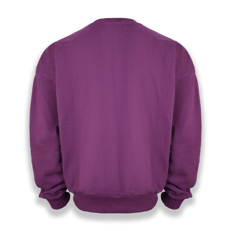 The Hustling New York Crewneck Sweater Streetwear - Mauve Wine