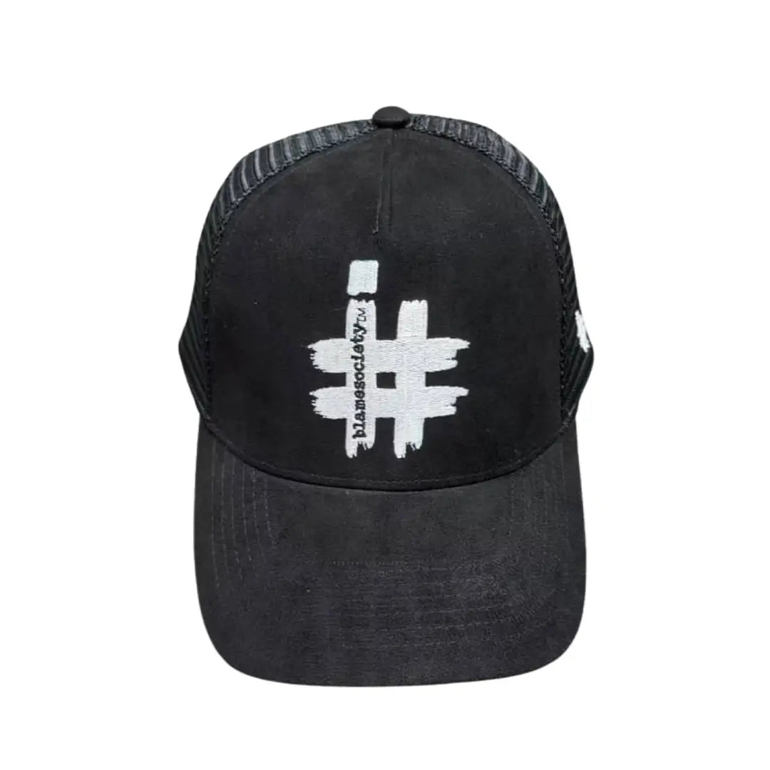 Stealth Black Suede Trucker Hat | Premium "Society" Edition