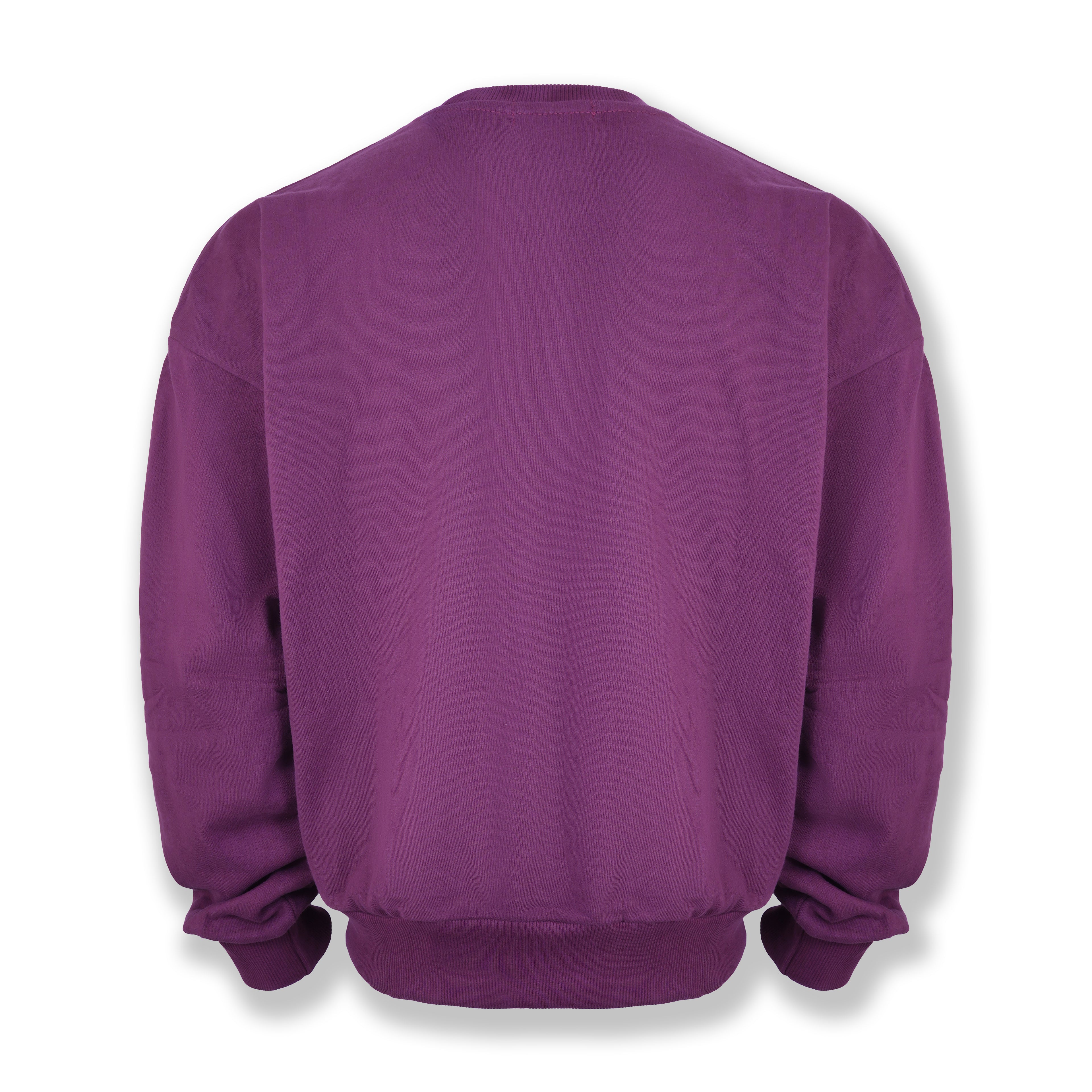 Society Signature Crewneck Sweater  Streetwear Pullover - Mauve Wine