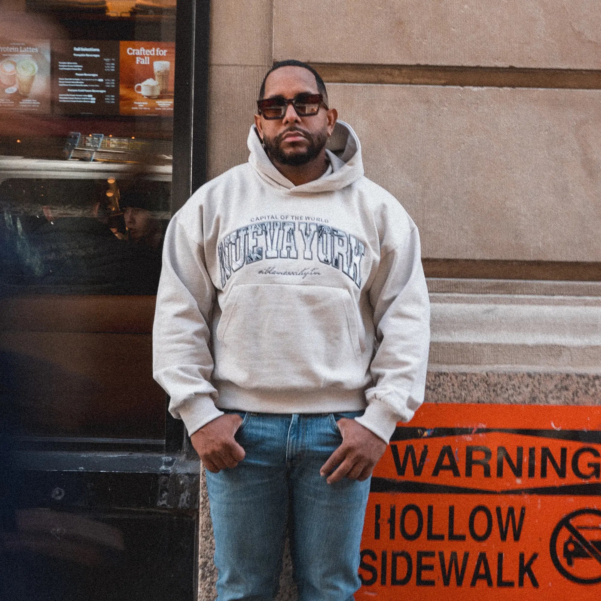 i-blamesociety.tm Vapor Blue Hoodie – Nueva York Embroidery