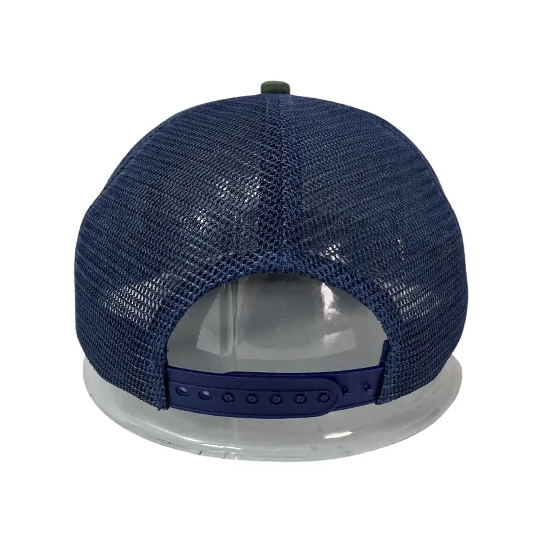 Navy and Olive Suede Trucker Hat