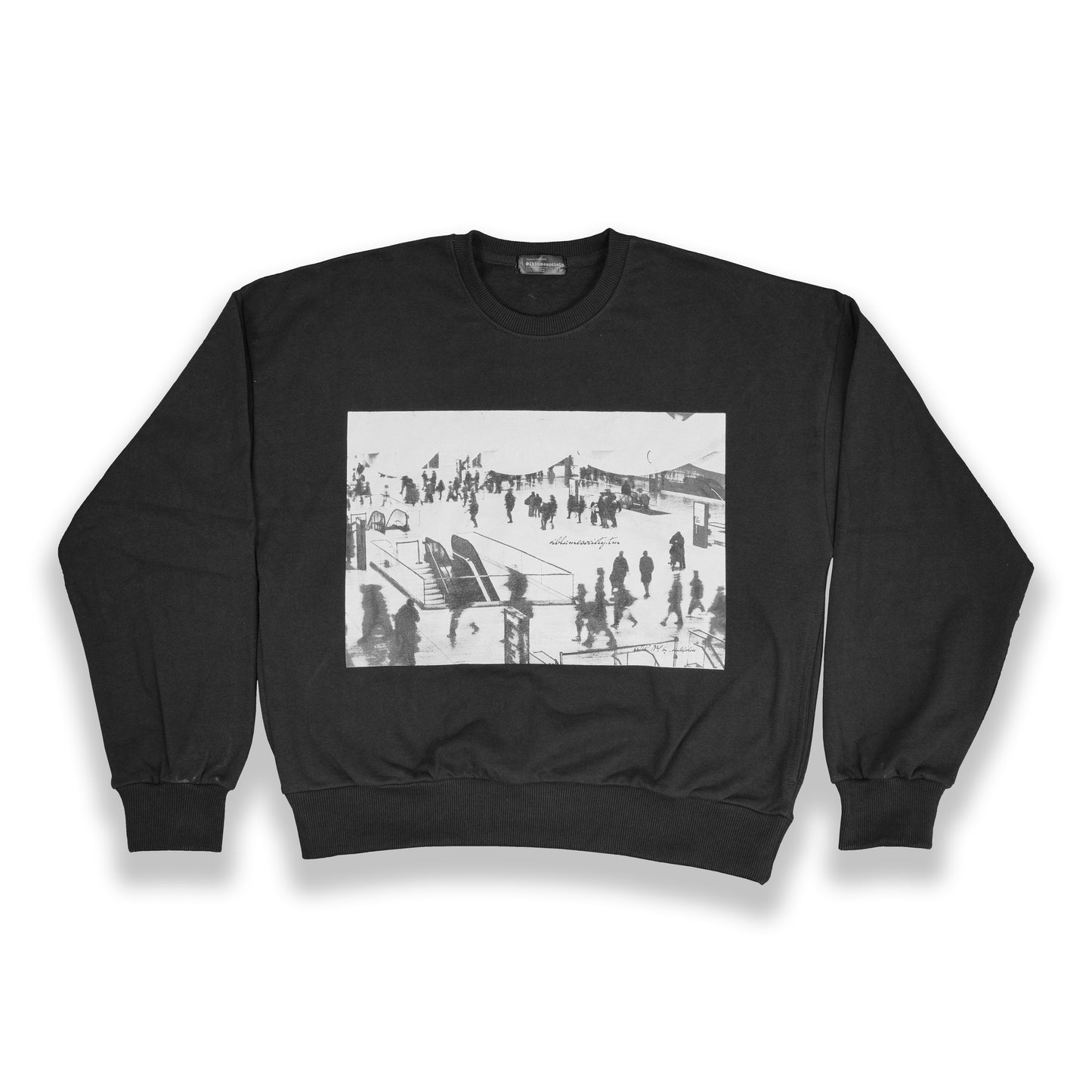 Stealth Black "Metropolitan Hustle" Crewneck | Dual-Pocket Cotton Pullover