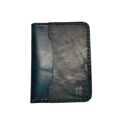 Handmade Blue Leather Card Wallet