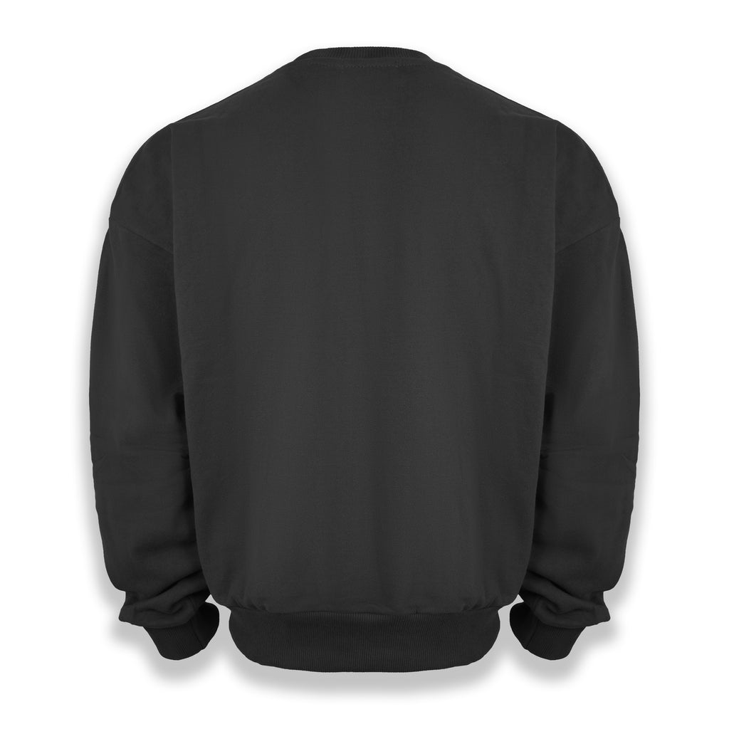 Society Signature Crewneck Sweater  Streetwear Pullover - Black