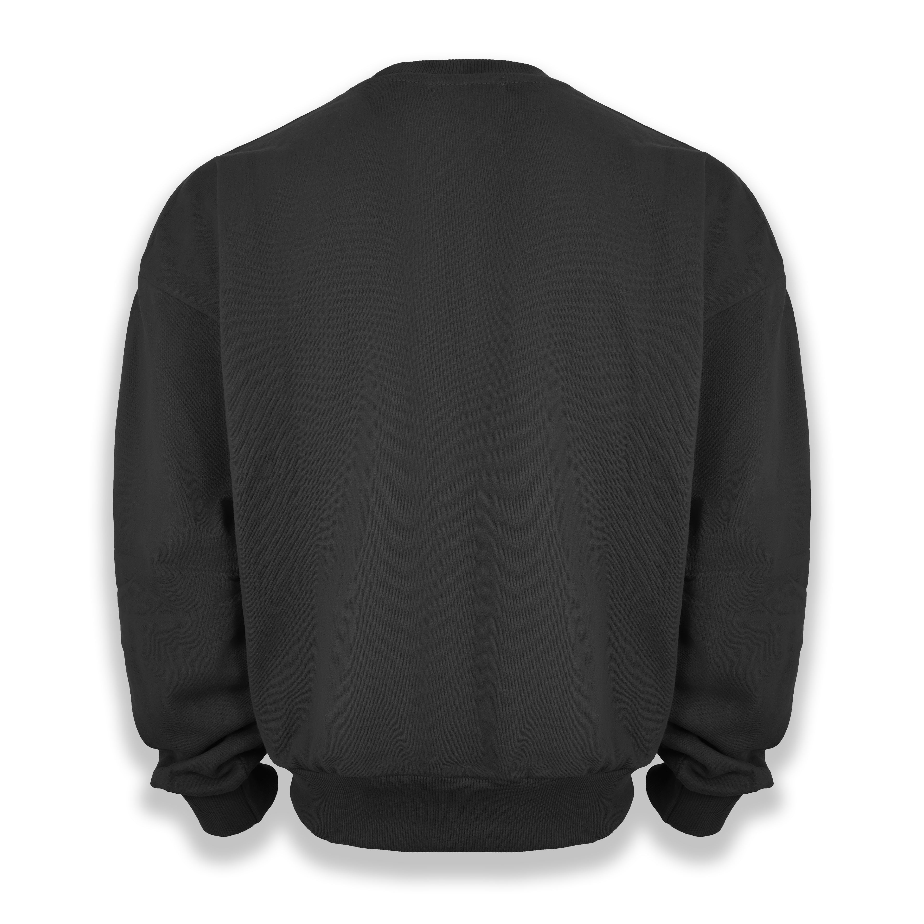 Society Signature Crewneck Sweater  Streetwear Pullover - Black
