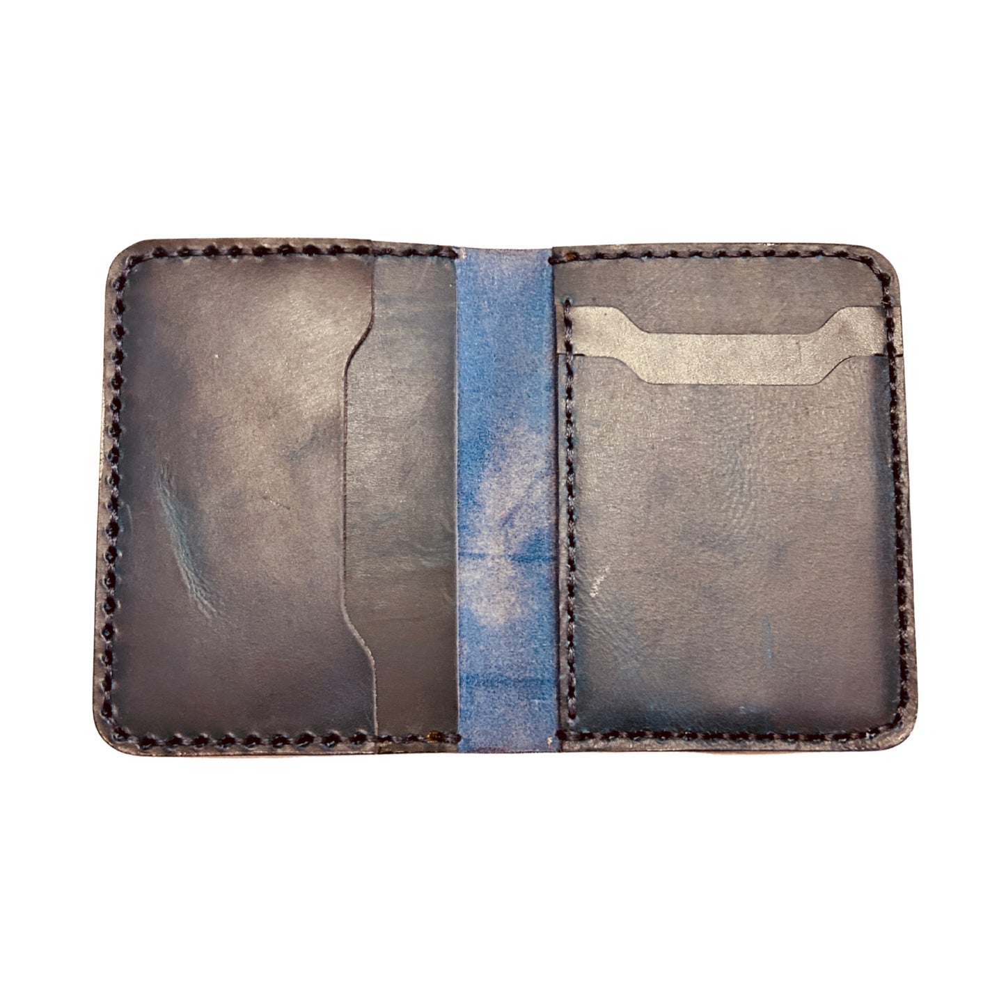 Handmade Blue Leather Card Wallet