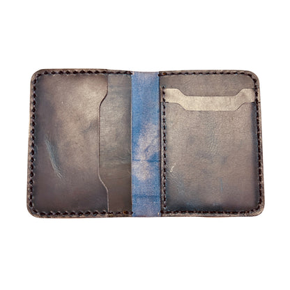 Handmade Blue Leather Card Wallet