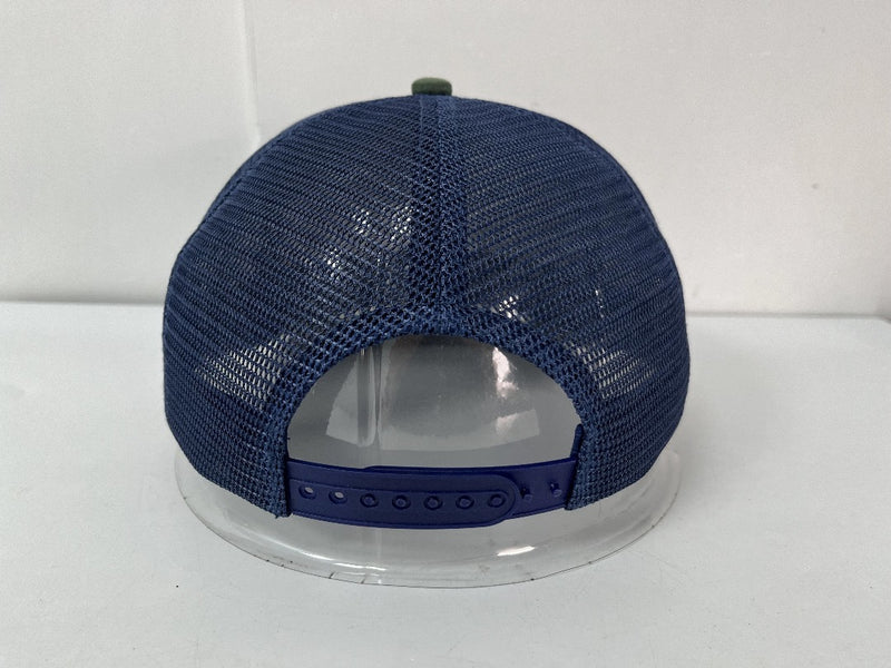 Navy and Olive Suede Trucker Hat