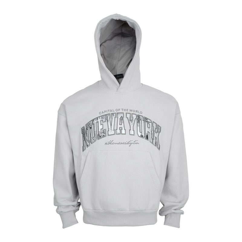 i-blamesociety.tm Vapor Blue Hoodie – Nueva York Embroidery