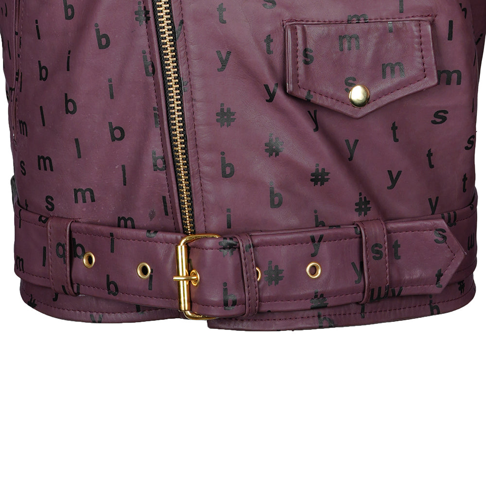 Matte Maroon Full-Grain Leather Biker Jacket | Handcrafted Moto Edition