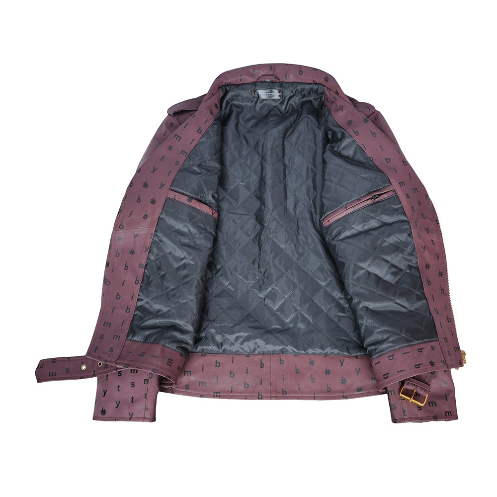 Matte Maroon Full-Grain Leather Biker Jacket | Handcrafted Moto Edition