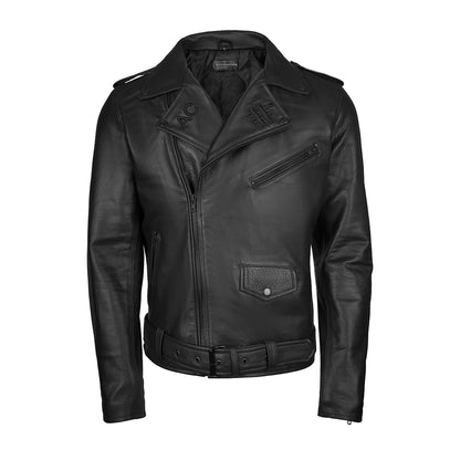 Artisan Full-Grain Leather Biker Jacket | Hand-Tailored Moto Classic