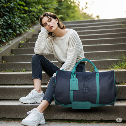 Heritage Genuine Leather Travel Duffle | Hand-Stitched Weekender