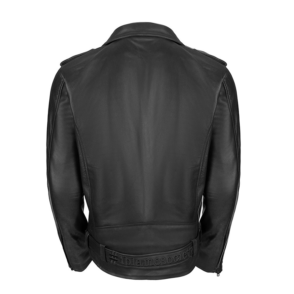 Artisan Full-Grain Leather Biker Jacket | Hand-Tailored Moto Classic