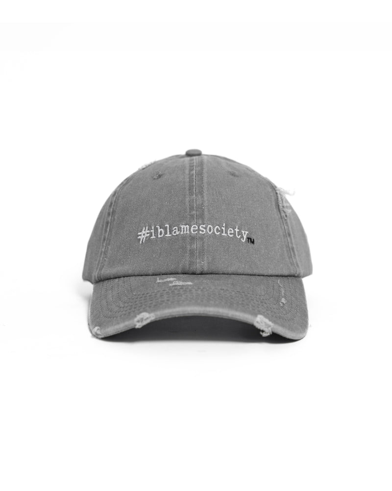 Unleash Your Look with the Signature Grey Distressed Cap - I Blame Society