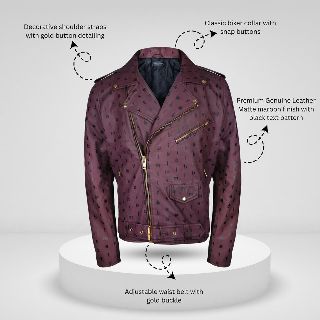 Men's Genuine Leather Jacket – Matte Maroon  Leather Jacket – Handmade Real Lederjacken Herren – Classic Leather Jacket – Made to Order Biker Gift for Him