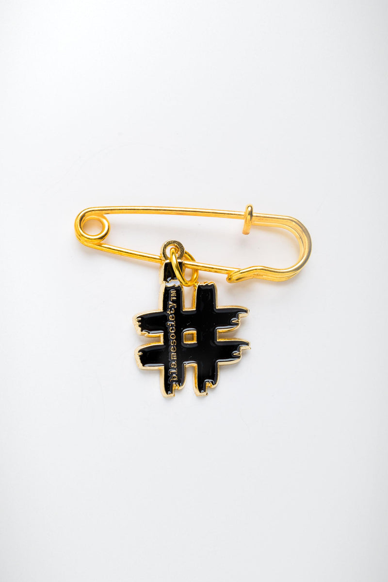 Collectible Gold Metal Pins - I Blame Society