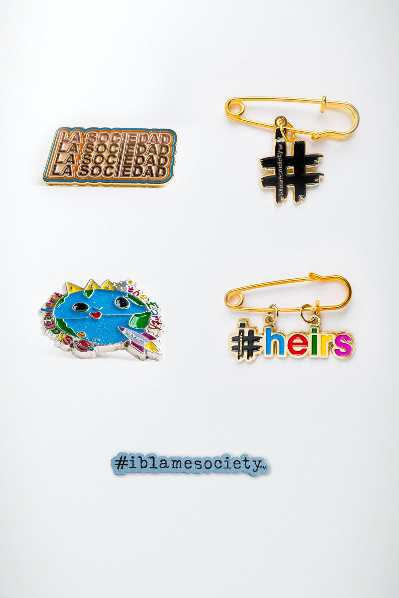 Collectible Gold Metal Pins - I Blame Society